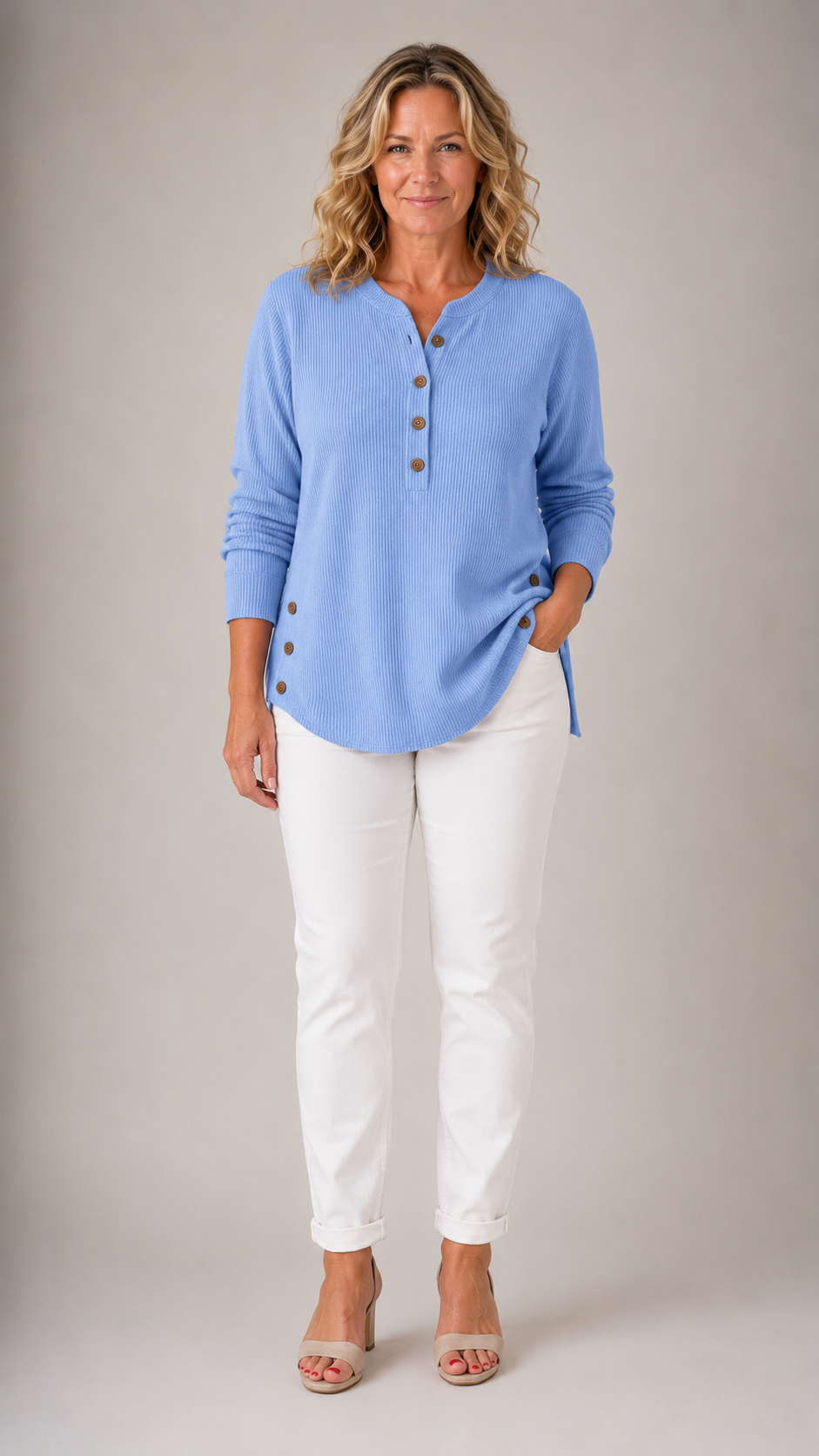 Renata™ | Ribbed Button Detail Tunic 1