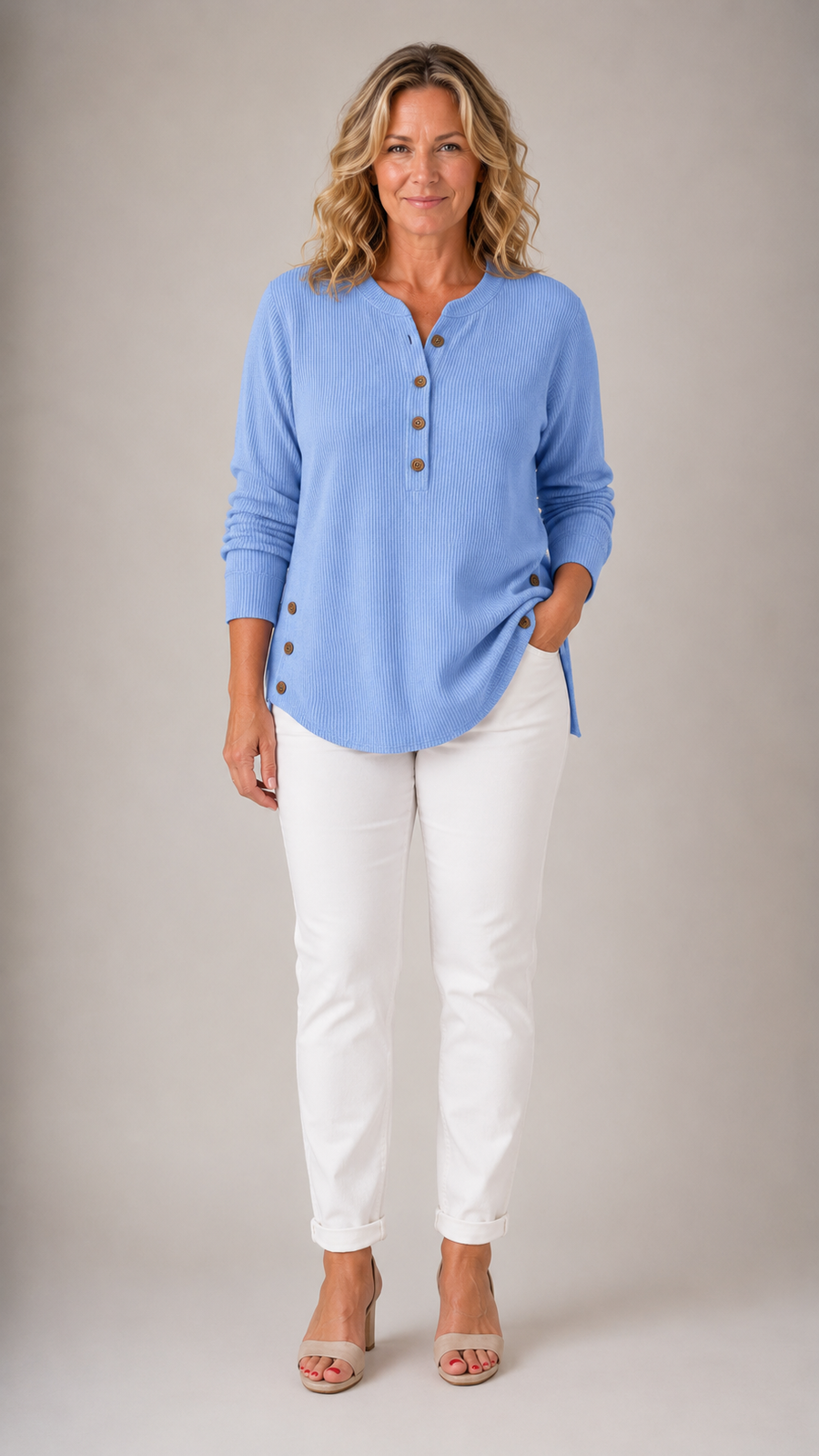 Renata™ | Ribbed Button Detail Tunic 1