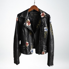 Rose™  Ladies Floral Leather Jacket 1