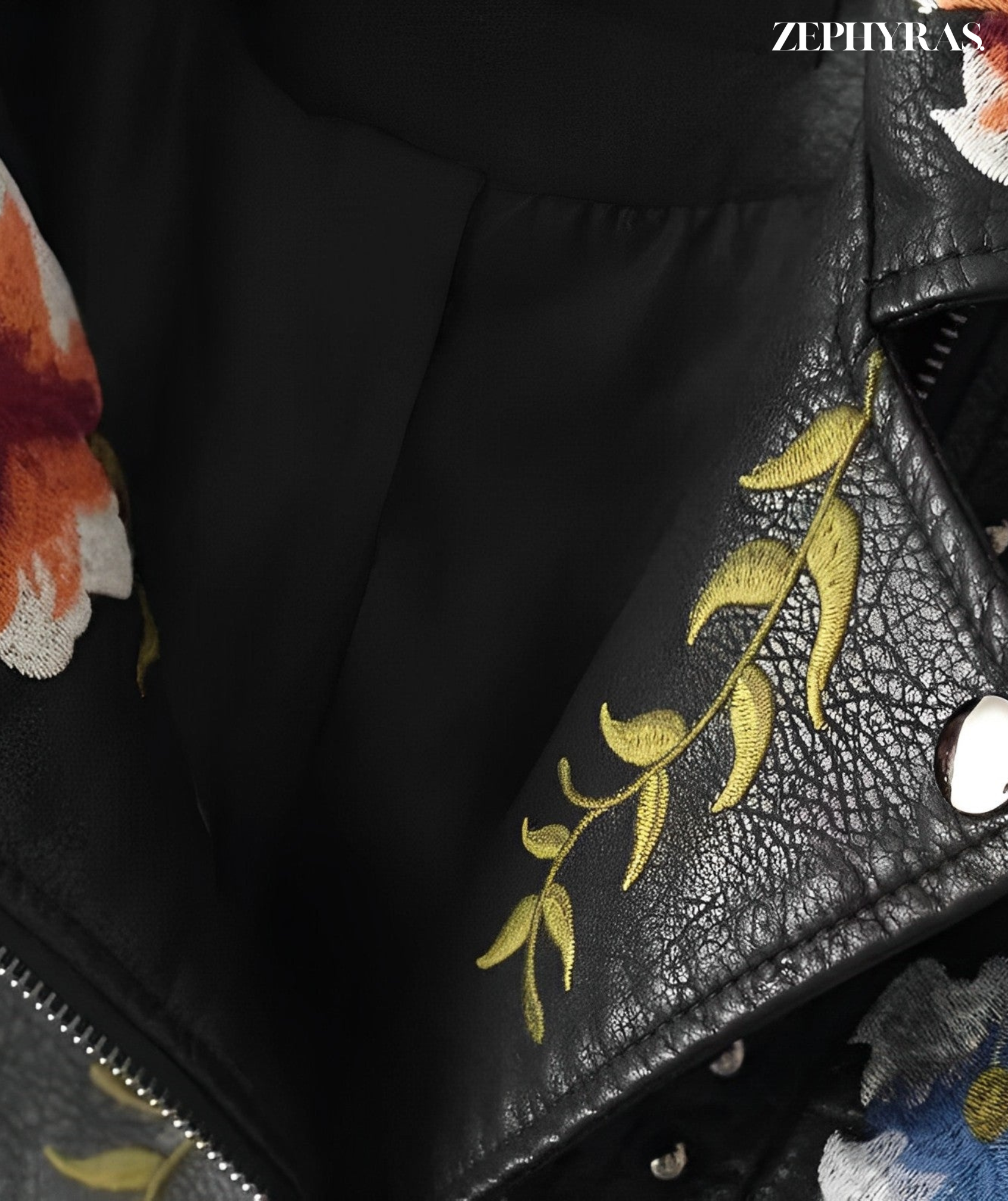 Rose™  Ladies Floral Leather Jacket 8