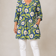 Stephanie | Long Blouse with V-Neck 1