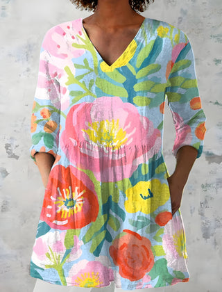 Valerie | Long Blouse with V-Neck 0