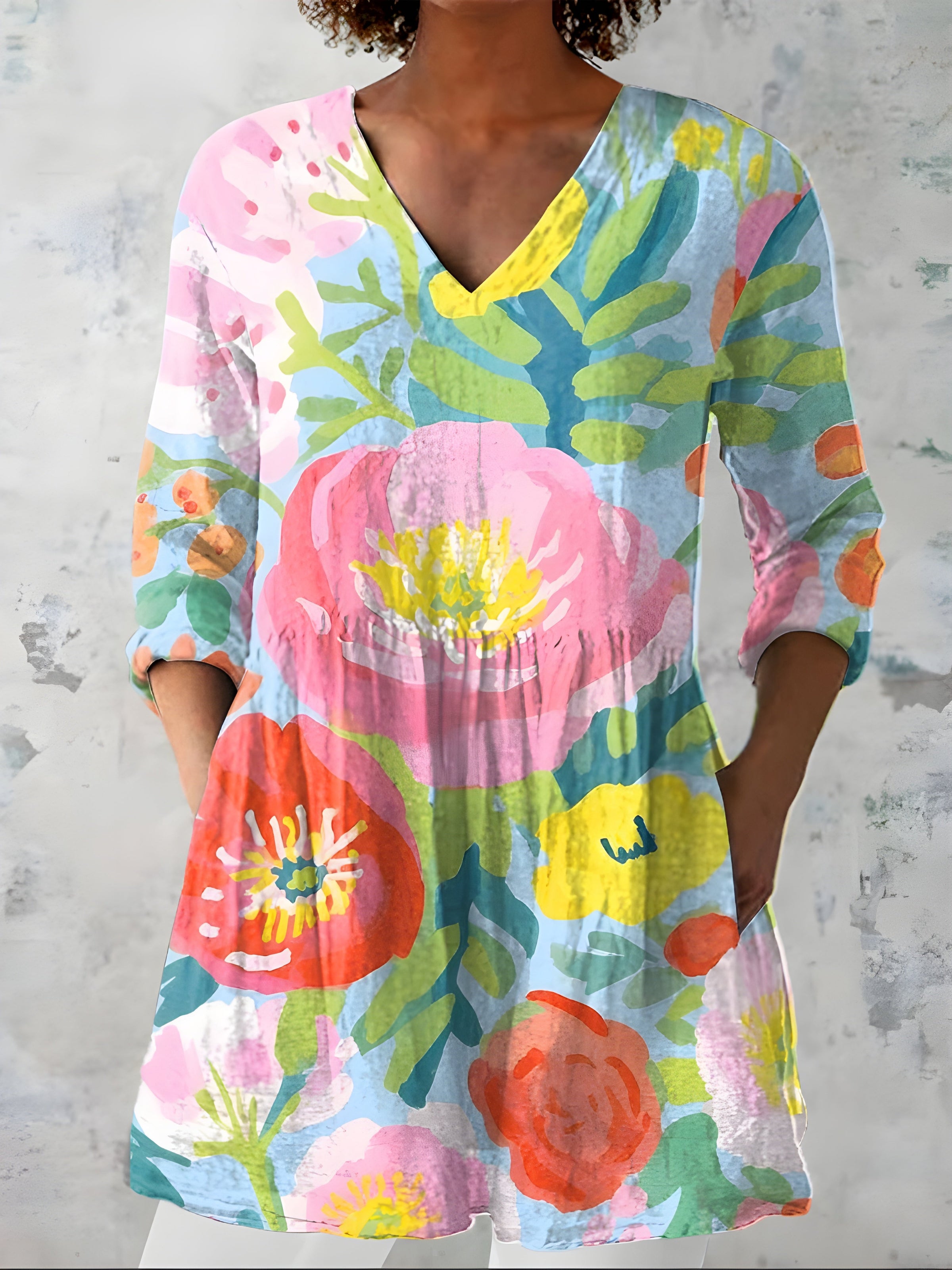 Valerie | Long Blouse with V-Neck 0