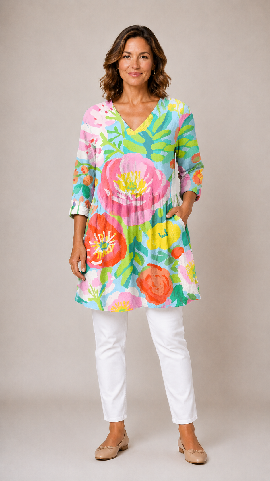 Valerie | Long Blouse with V-Neck 1