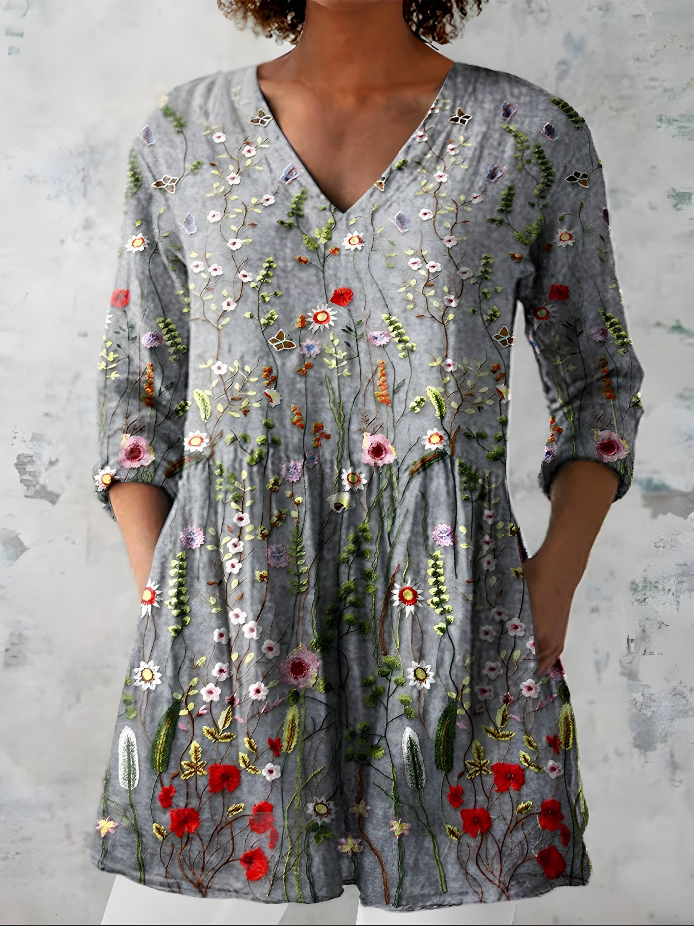 Willow| Long Blouse with V-Neck 4